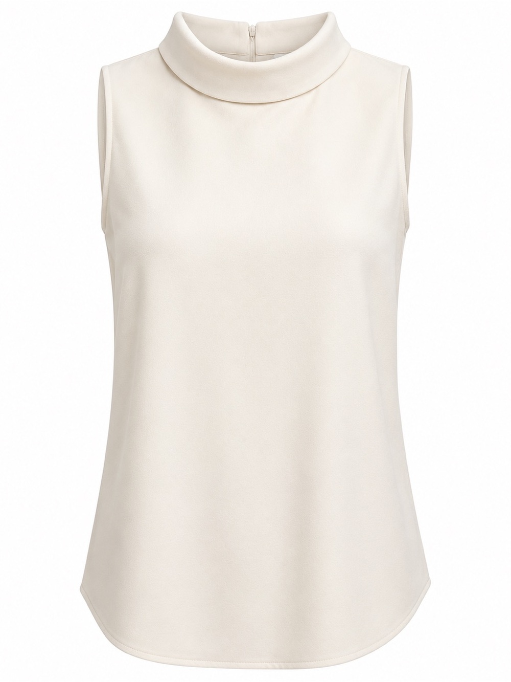 H&M Cream Sleeveless Mock Neck Blouse Size 4 EU36
